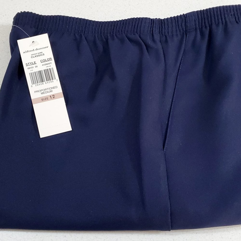 Alfred Dunner Women's Navy Pant